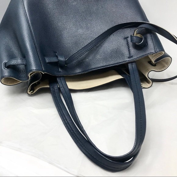 Céline Phantom Tie Cabas Leather Tote Navy - Picture 8 of 8